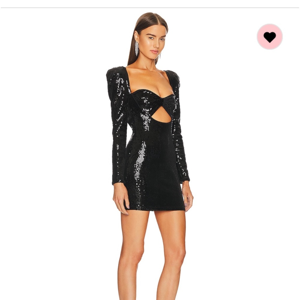 Revolve Perfect Condition Black Sequin Dress (Wor… - image 2